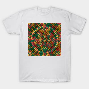 Warped Metaballs Pattern (Rasta Colours) T-Shirt